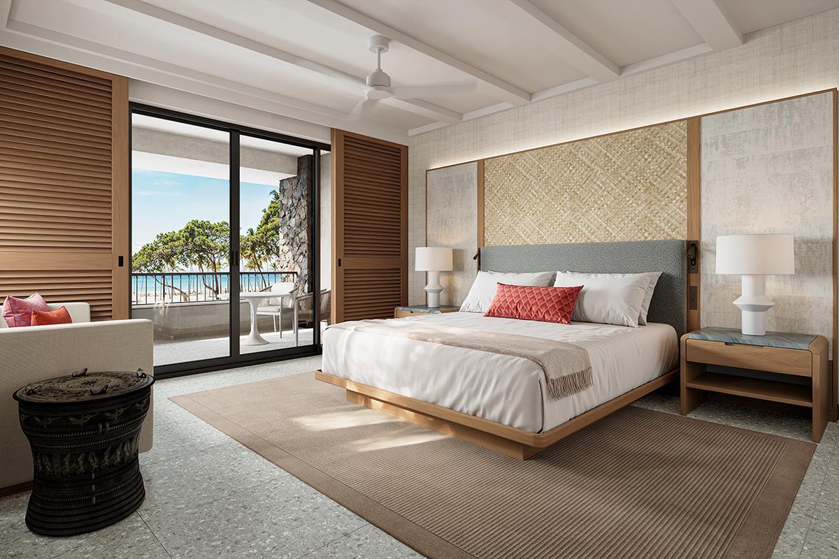Beachfront primary suite bedroom