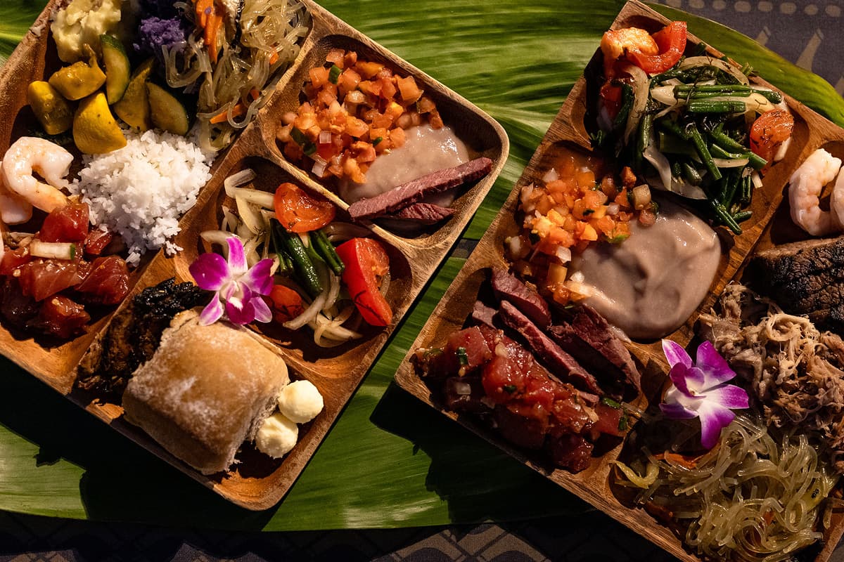 An assortment of Hawaiian dishes