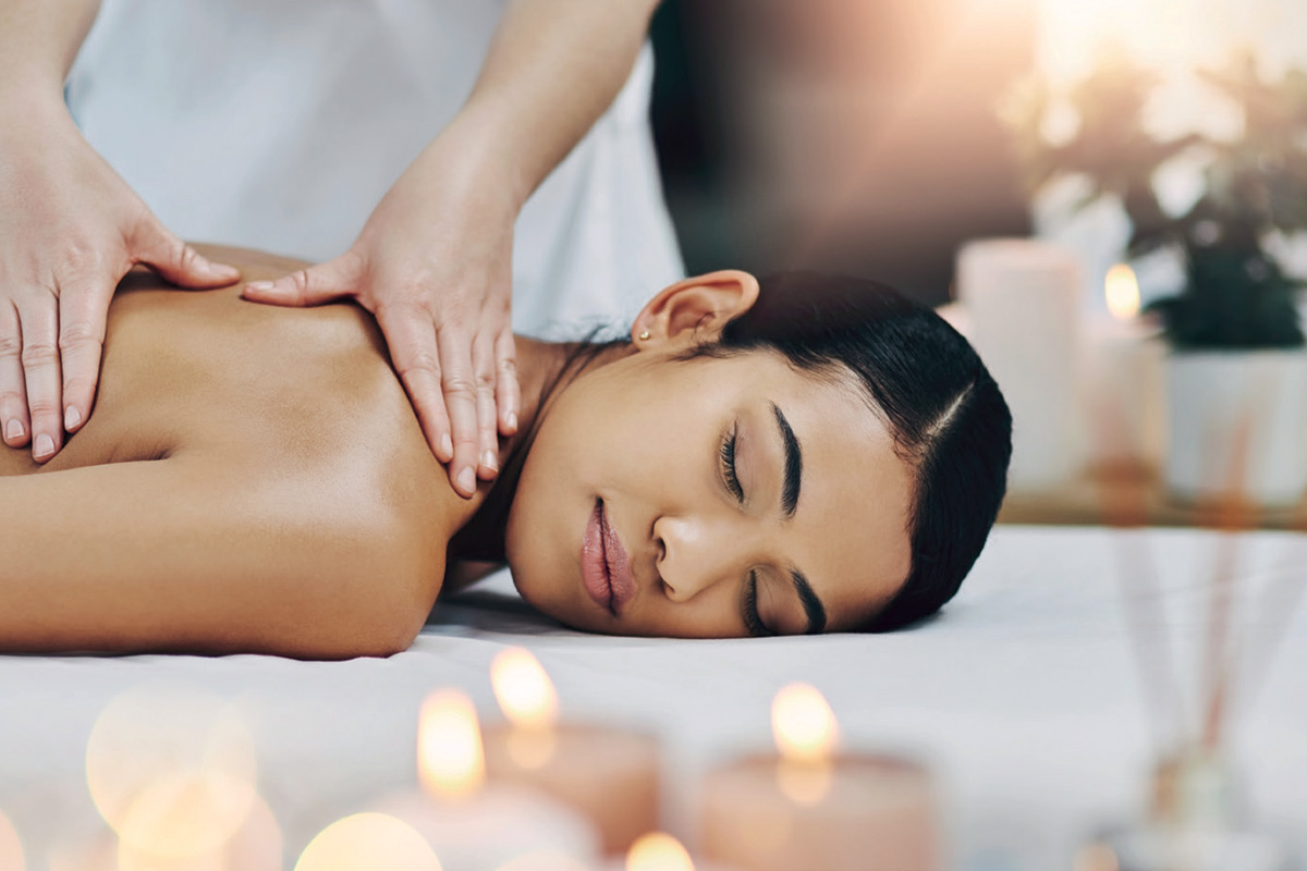 A woman receiving a massage