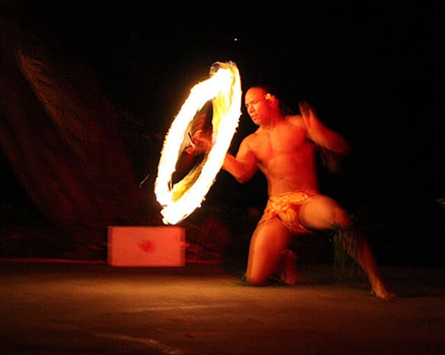 A fire dancer