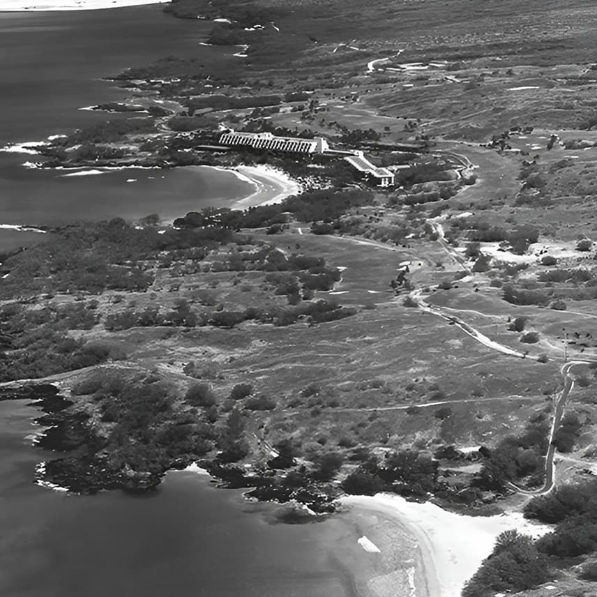 An aerial view of the property