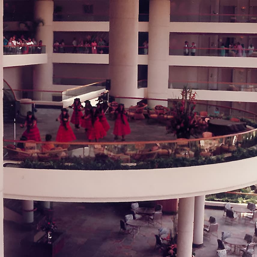 Hula dancers perform