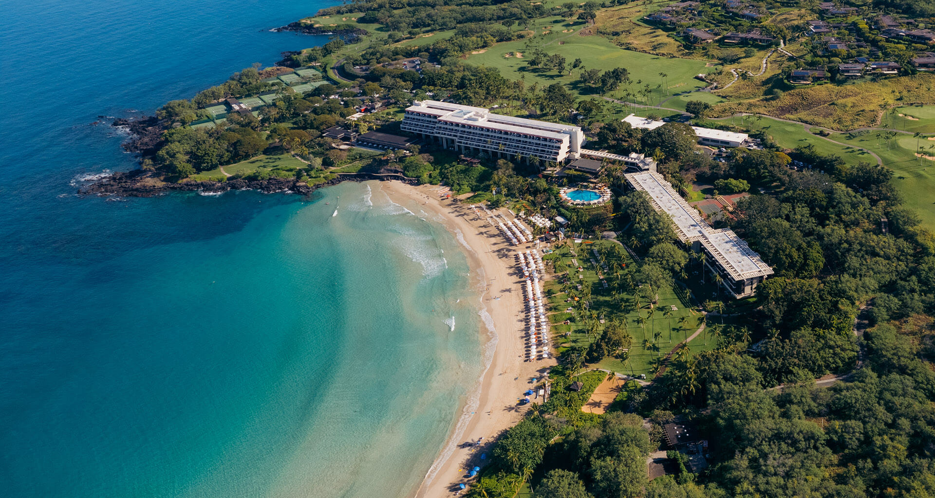 Aerial Shot of Beach and Resort