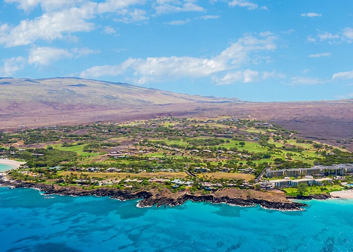 Aerial view of resort coastline
