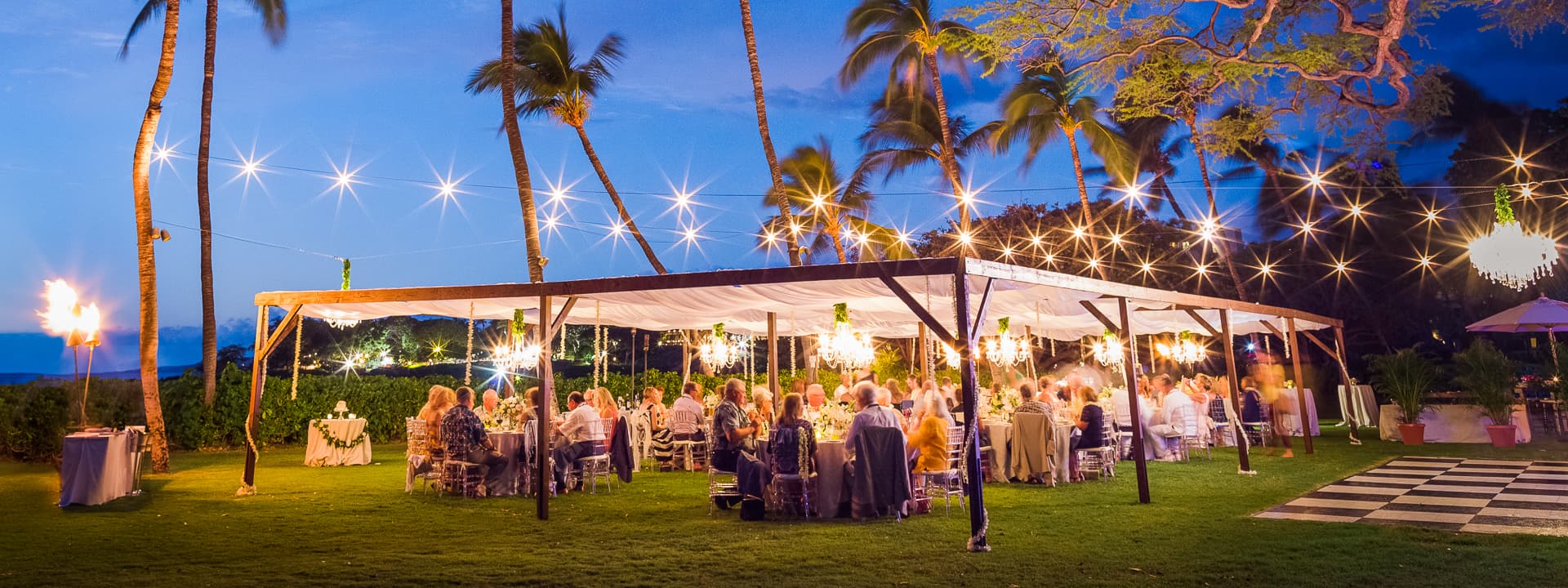 South Point Lawn at night